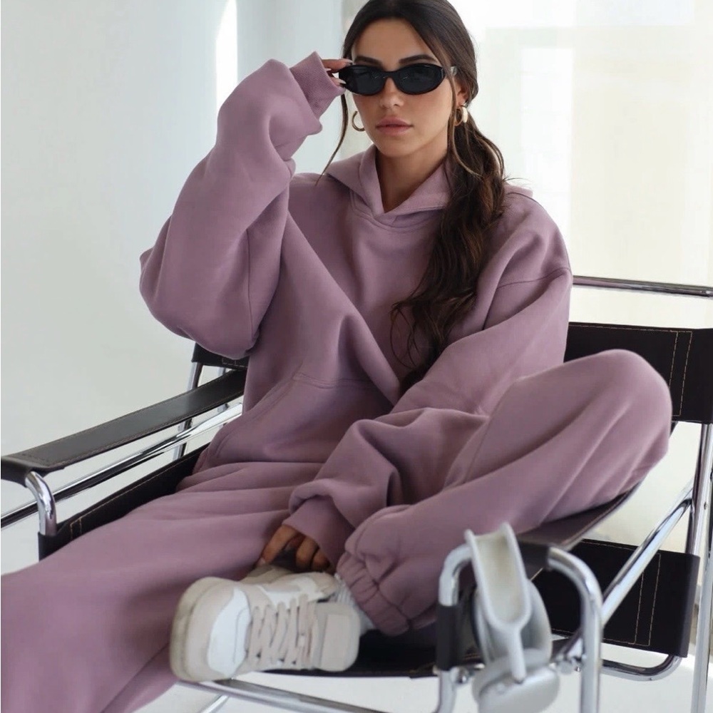 Comfrt Minimalist Hoodie Orchid XS Unisex Oversized Travel Comfort Trending - Picture 4 of 8